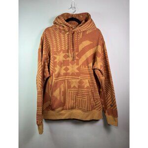 Stance Men Orange Tan Aztec Tribal Mercury Hoodie XL